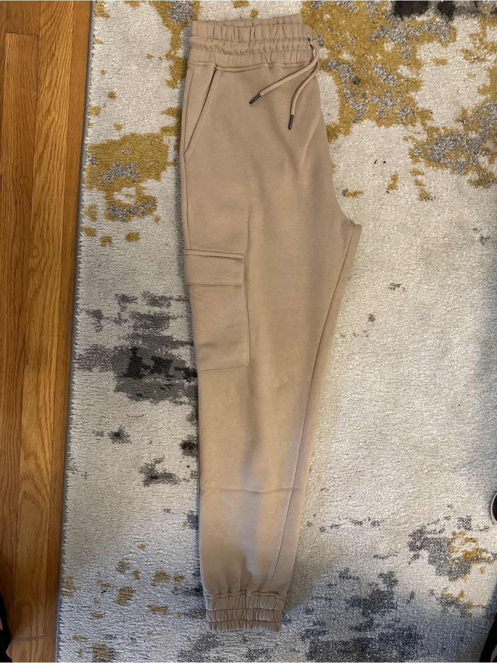 Beige Cargo Jogger Sweatpants Size M